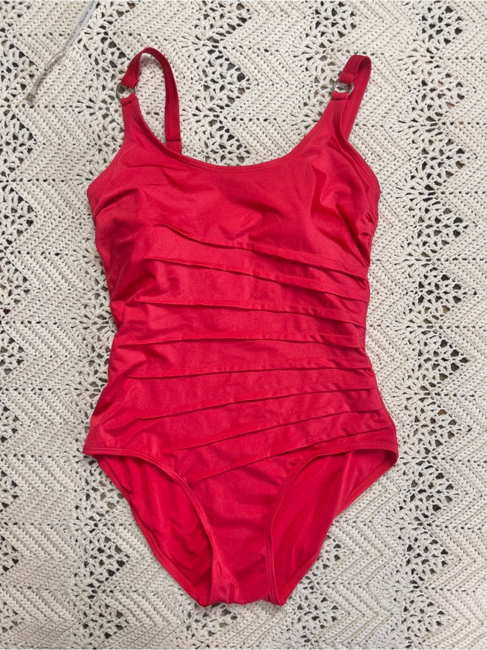Calvin Klein red one piece swim suit 14 - Picture 7 of 12